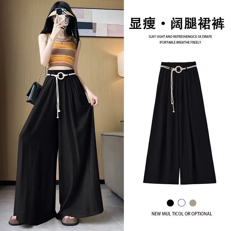 Pantalon Culotte Taille Haute Femme Grande Taille 6XL Couleur Unie Décontracté Style Yamamoto Jupe-P