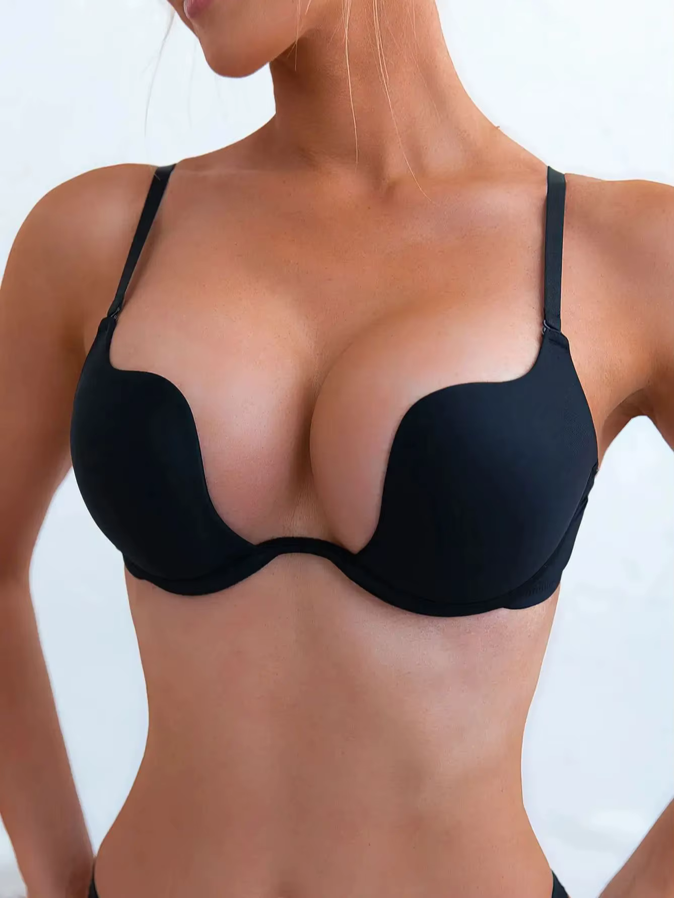 Soutien-gorge push-up sexy à la mode, bralette multi-usages en forme de U avec sous-vêtements invisi