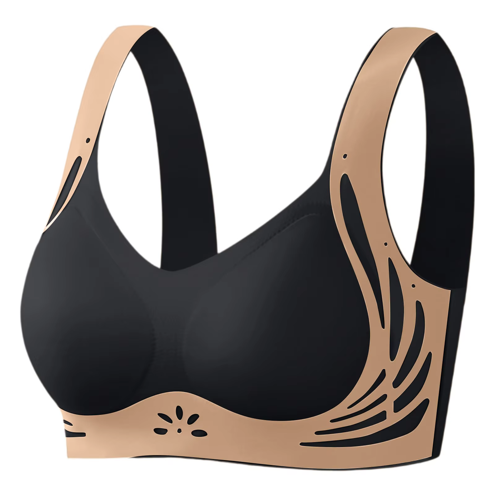 Soutien-gorge push-up pour femmes avec coutures de couleurs contrastées, soutien-gorge confortable e