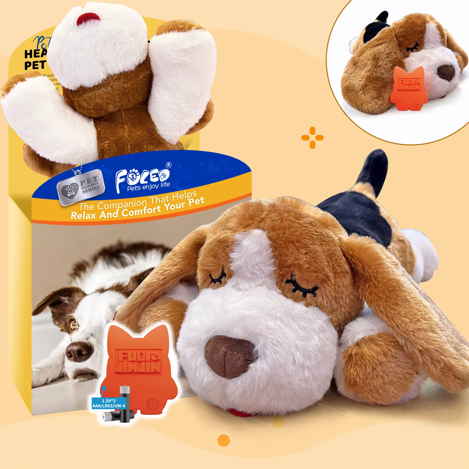 Jouet de battement de coeur de chien de chiot, jouet interactif de chiot d'entraînement de canil de 