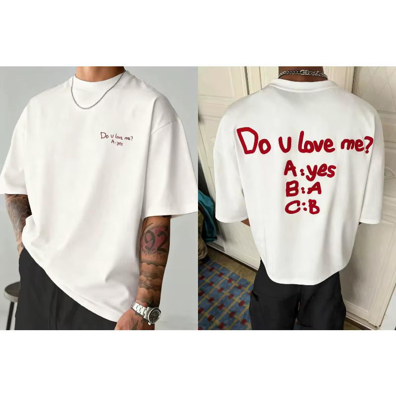 Tu m'aimes ? T-shirt de sport décontracté pour homme, confortable, doux, respirant, en coton, unisex