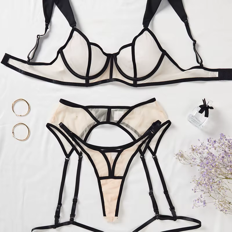 Ensemble soutien-gorge et culotte sans censure pour femme, lingerie sexy, sous-vêtements pour femme,