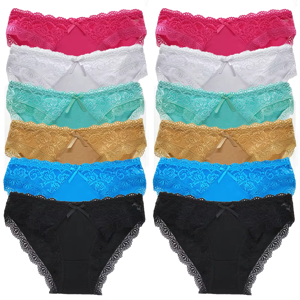 Culottes en coton pour femmes, sous-vêtements en dentelle, à la mode, short taille basse, Lingerie f