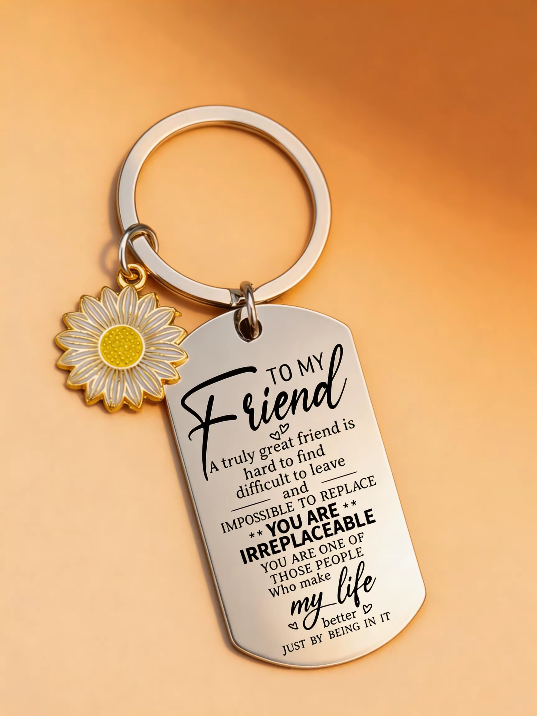 Porte-clés en acier inoxydable « True Friendship S », cadeau pour meilleure amie, pour femme, breloq