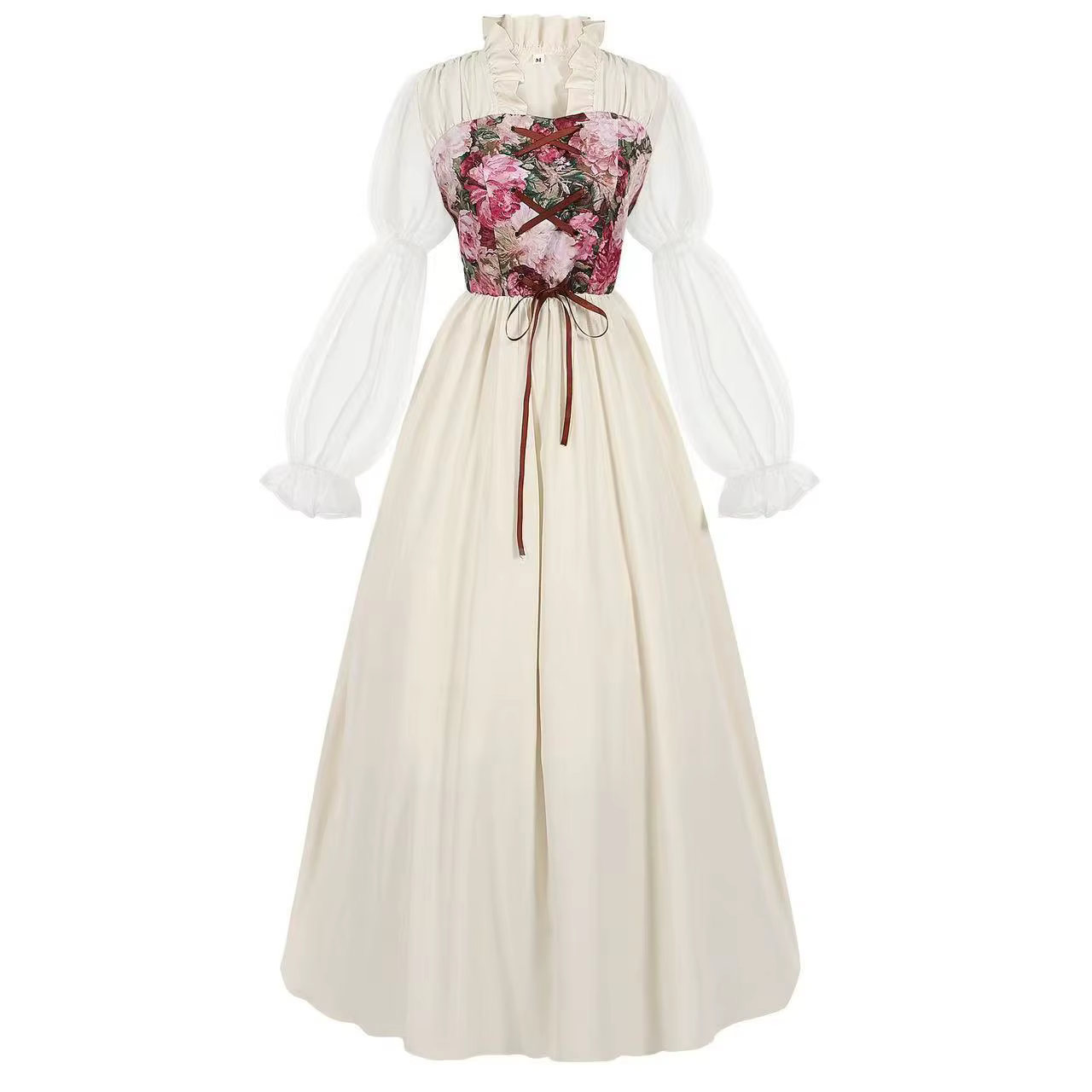 Robe Corset de la Renaissance médiévale pour femmes, élégante, florale, Vintage, victorienne, gothiq