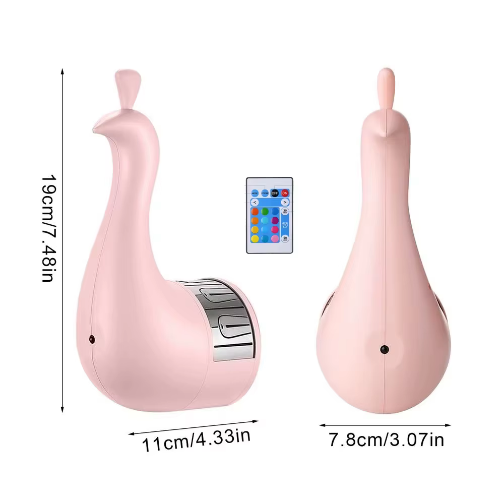 Peacock – veilleuse avec minuterie de chargement Usb, projecteur arc-en-ciel à distance pour chambre