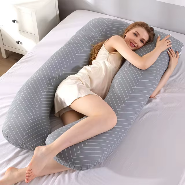 Oreiller de grossesse 130*70cm, coussin de soutien lombaire pour femmes enceintes, coussin d'allaite