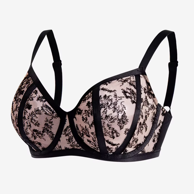 Soutien-gorge sexy en dentelle grande taille pour femme 75D-95K broderie de fleurs intimes soutien à