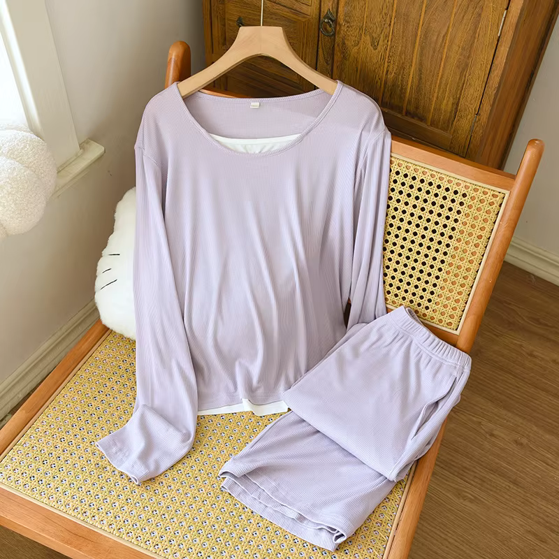 Ensemble de pyjamas pour femmes deux pièces vêtements de nuit pyjamas en coton peigné nouveau printe