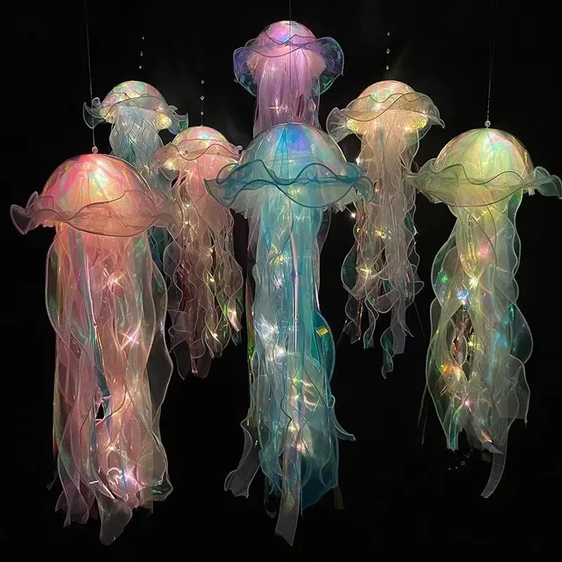 Belle lampe méduse pour chambre de fille, fleur, nuit, décoration de la maison, escales