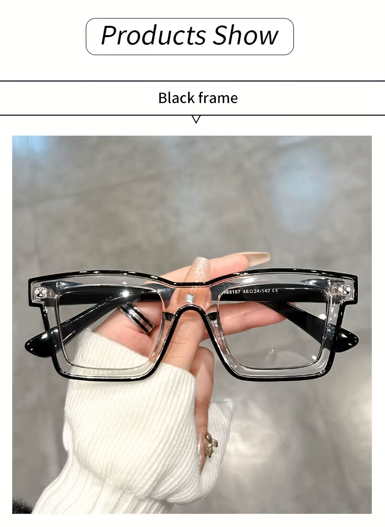 Lunettes à verres carrés transparents, couleur bonbon, Costume de Cosplay, lunettes décoratives pour