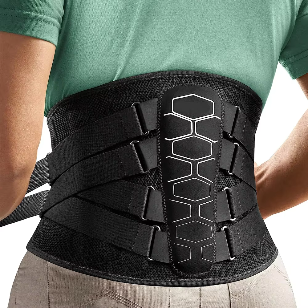 Ceinture de soutien lombaire réglable avec coussin lombaire, double traction dorsale, corset orthopé