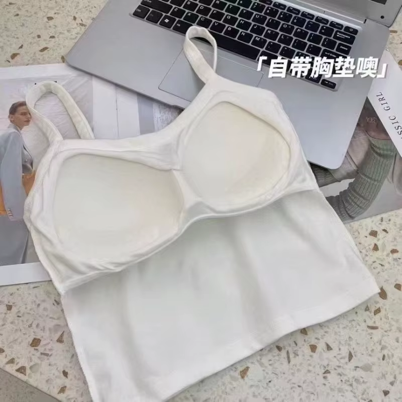 Haut court femmes Sexy hauts sans manche mode femme sous-vêtements dame Camisole fille basique T-shi