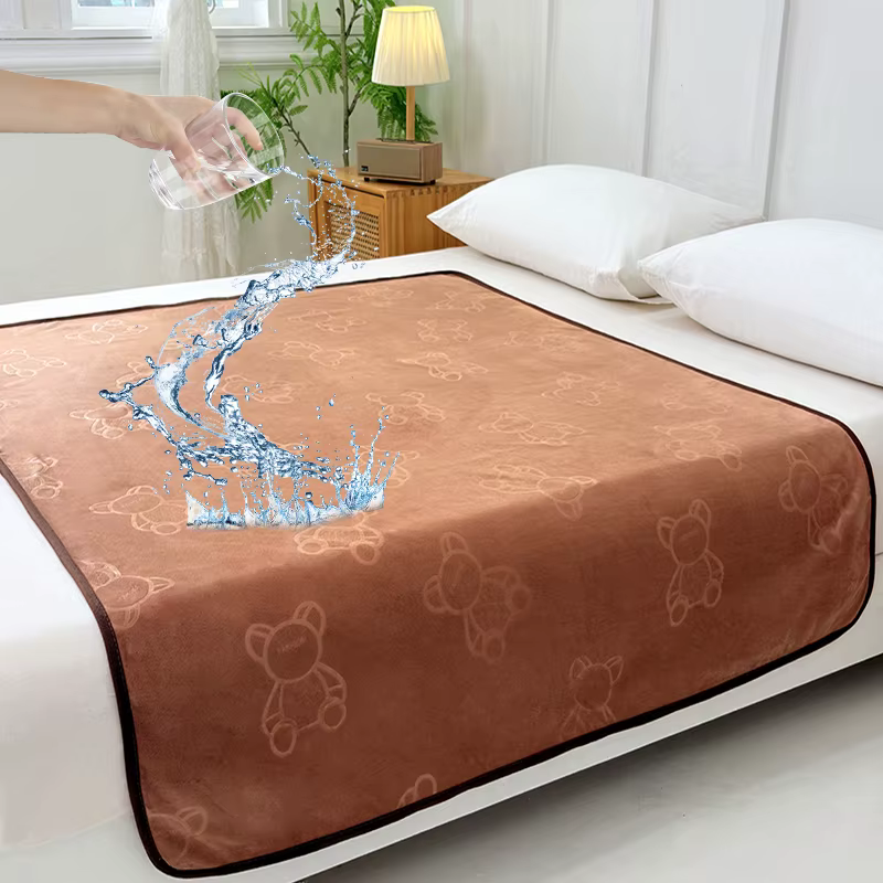 Matelas d'urine en flanelle, respirant, imperméable, lavable, coussin de lit en coton, couche de Ven