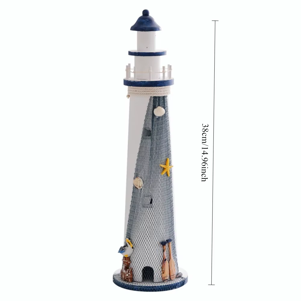 Figurine de phare nautique de 15 pouces de haut, tour de montre de Style plage de mer naturelle, pha