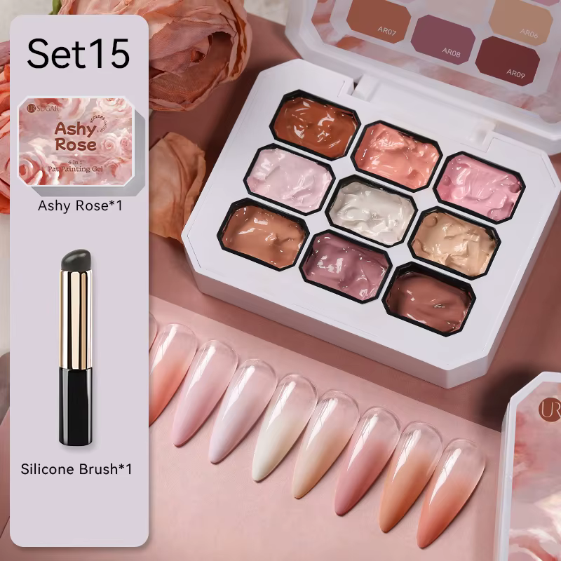 UR SUGAR 4 en 1, 9 couleurs, gel de peinture à tapoter pour ongles avec pinceau, transfert de motifs