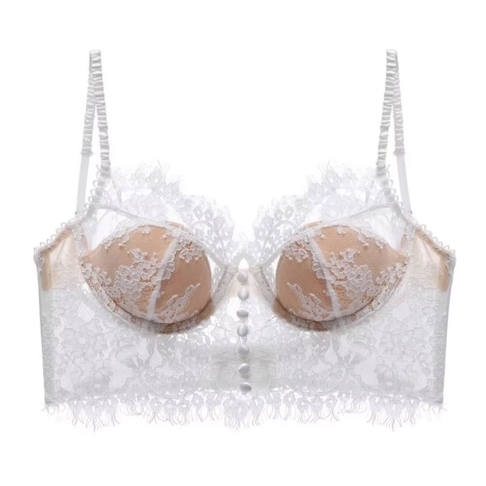 Soutien-gorge en dentelle ultra-mince pour femme, charmant soutien-gorge d'augmentation mammaire, pu