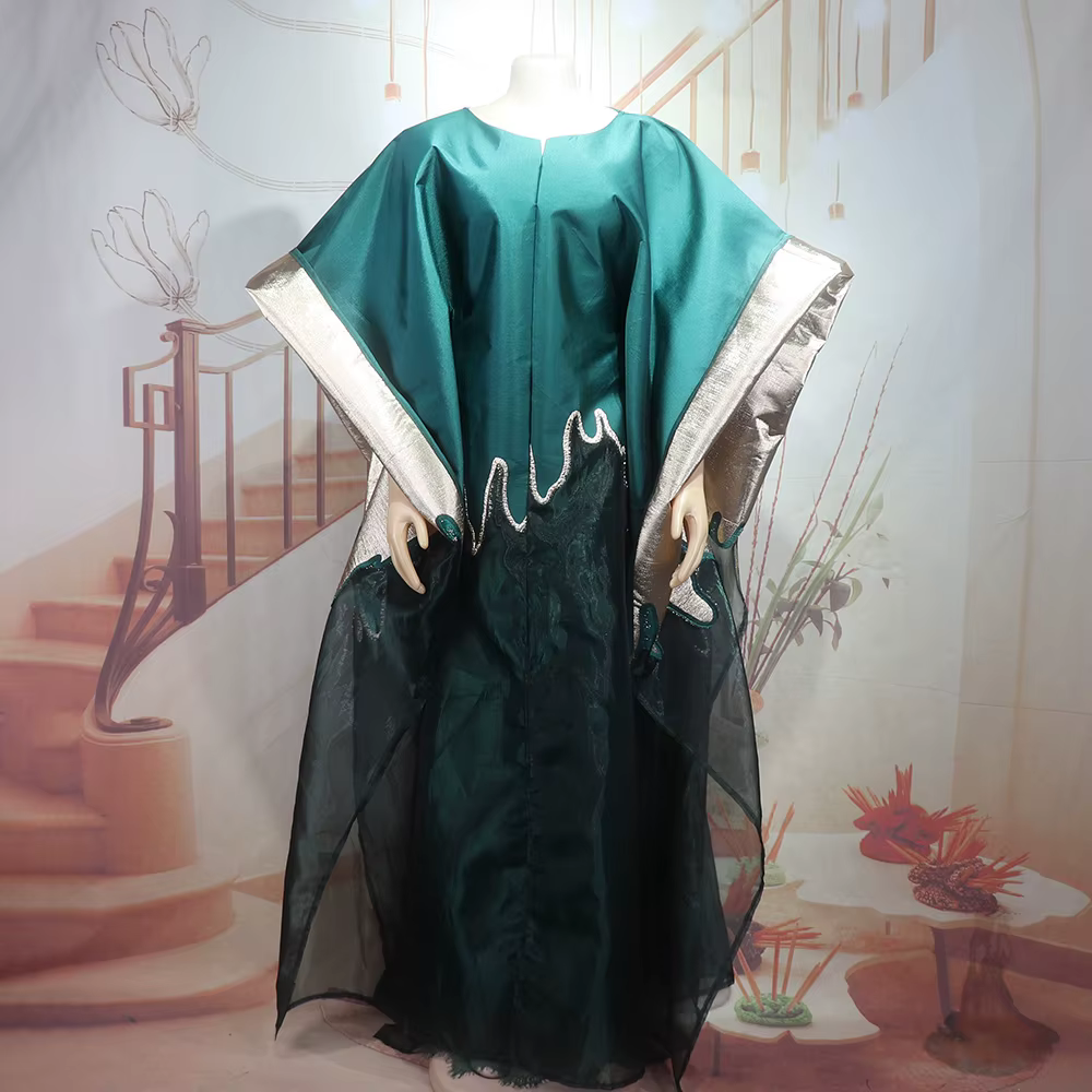 Robes africaines luxueuses pour femme, robe de soirée deux pièces avec ensemble de lingerie en dente