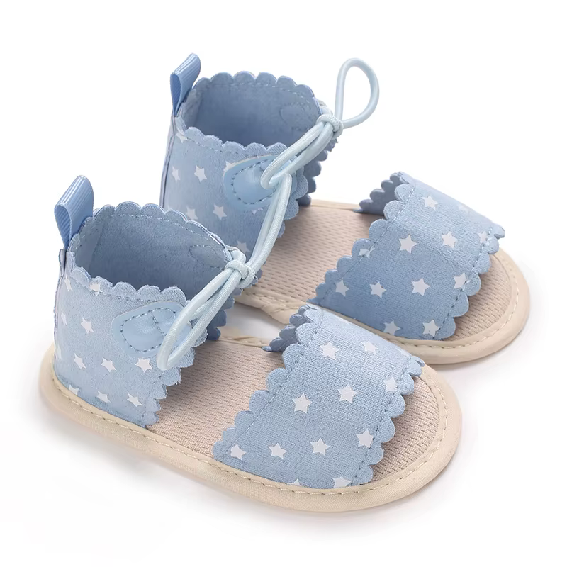 Sandales bleues pour bébés filles de 0 à 18 mois, en PU, avec bout papillon, solide, pour l'été, sem