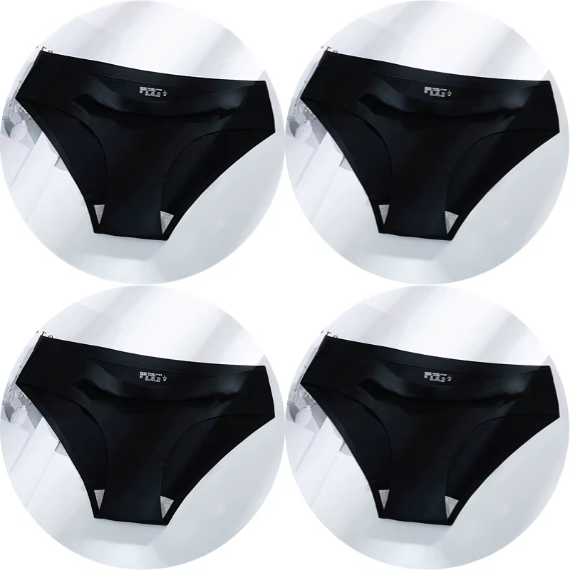 Poblador – ensemble de culottes pour femmes, sous-vêtements sans couture, en soie, multi-col, taille