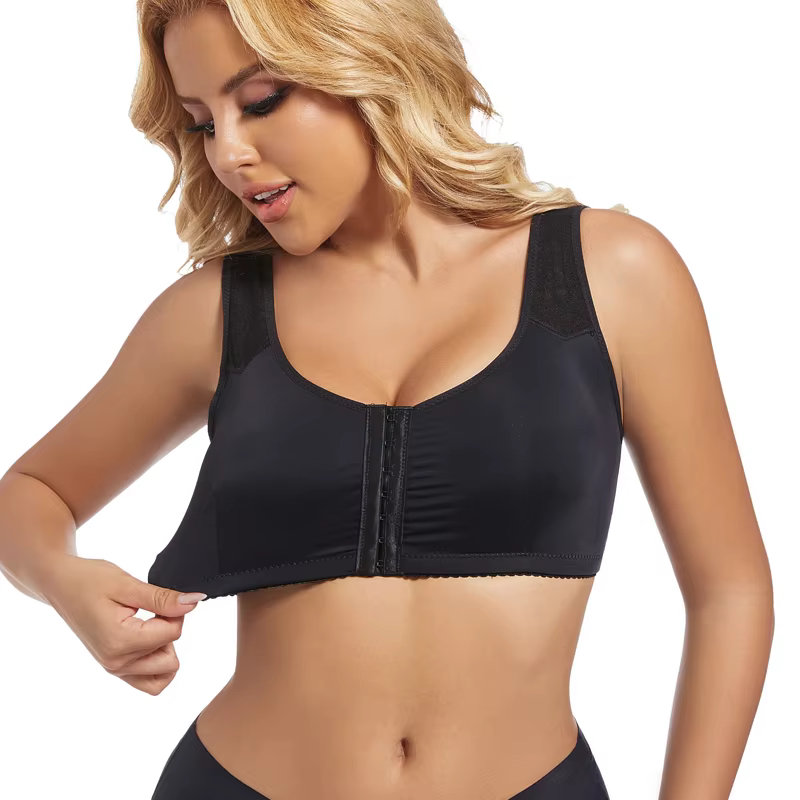 Soutien-gorge de sport pour femme, minimisateur, avec fermeture avant, correcteur de posture, push-u