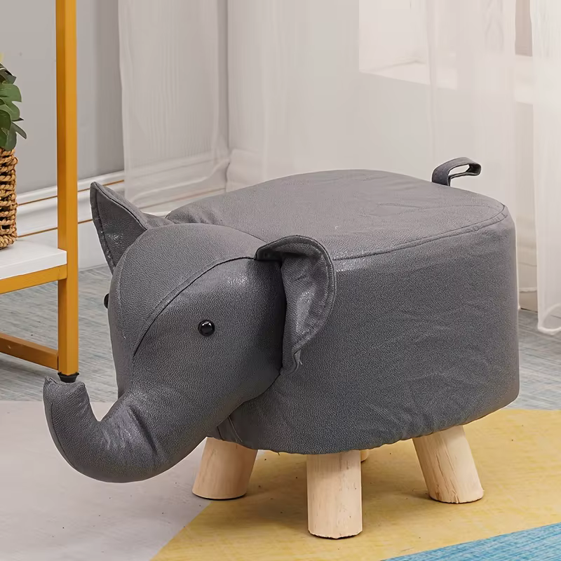1 tabouret éléphant pour enfants, tabouret Animal mignon et créatif, tissu technologique en bois mas