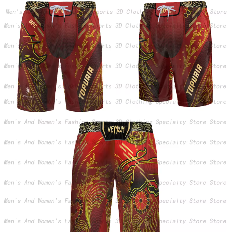 2025 nouveau short de boxe UFC TOPURA été respirant Sports extrêmes Shorts de plage 3D hommes et fem
