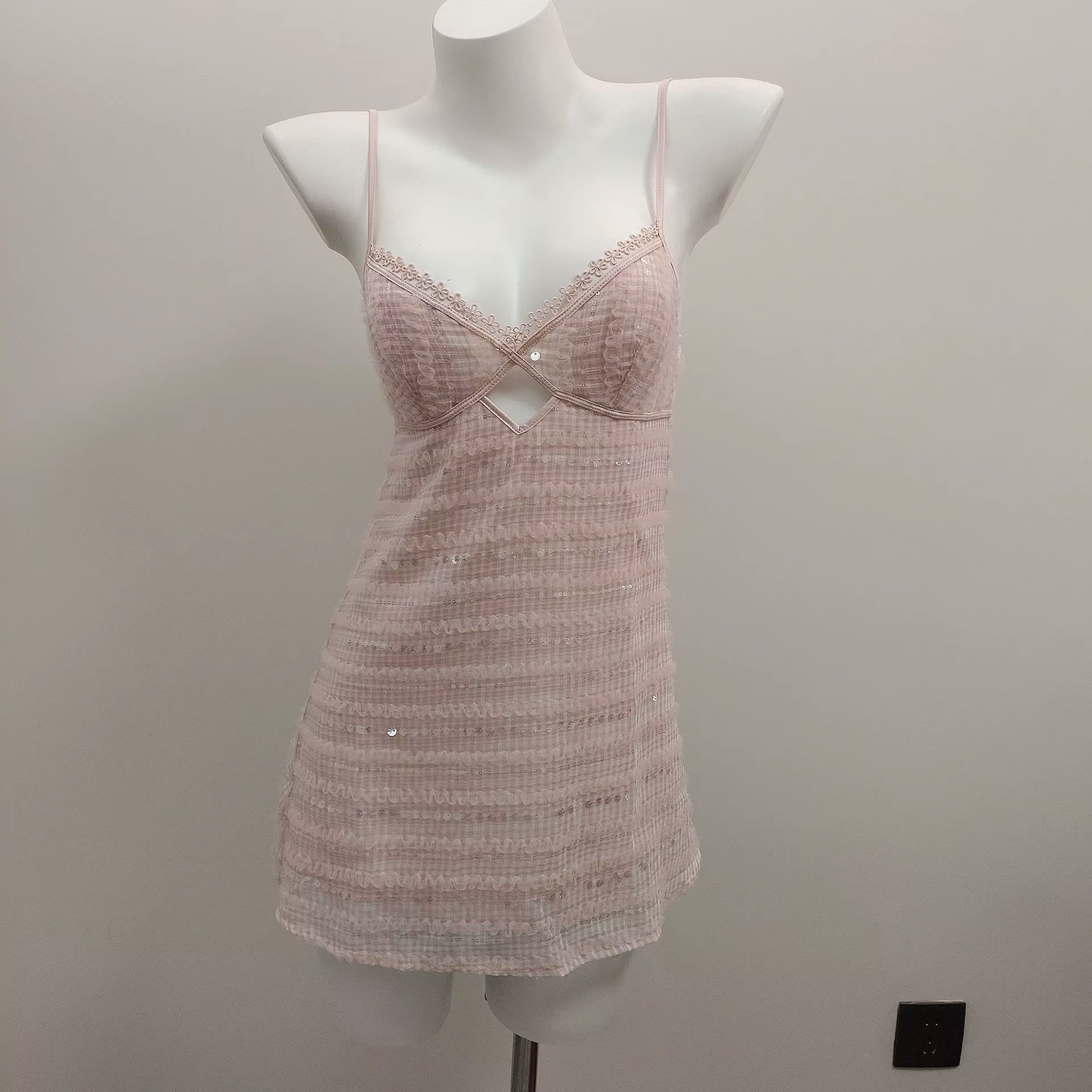 Nuisettes françaises, Lingerie Sexy, pyjama, vêtements de nuit pour femmes, Slim, paillettes scintil