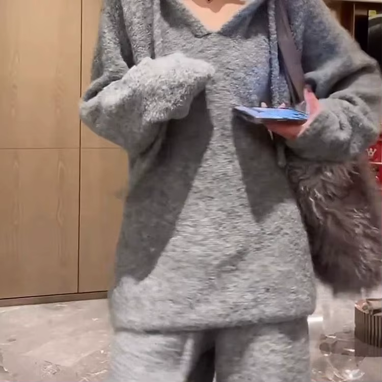 Pyjama pour femmes, ensemble de vêtements de détente en polaire épaisse pour l'automne et l'hiver, a