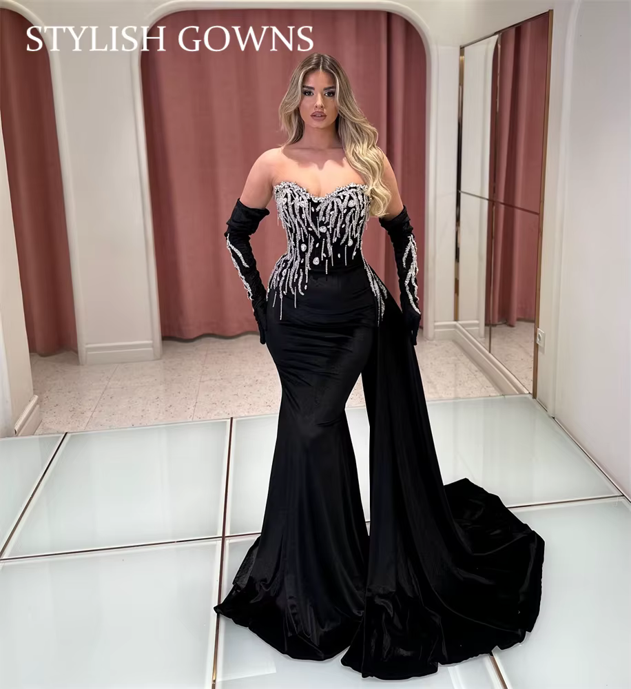 Robe de Soirée Africaine Élégante et Magnifique pour Femme, Tenue de Bal d'Anniversaire, Perles et C