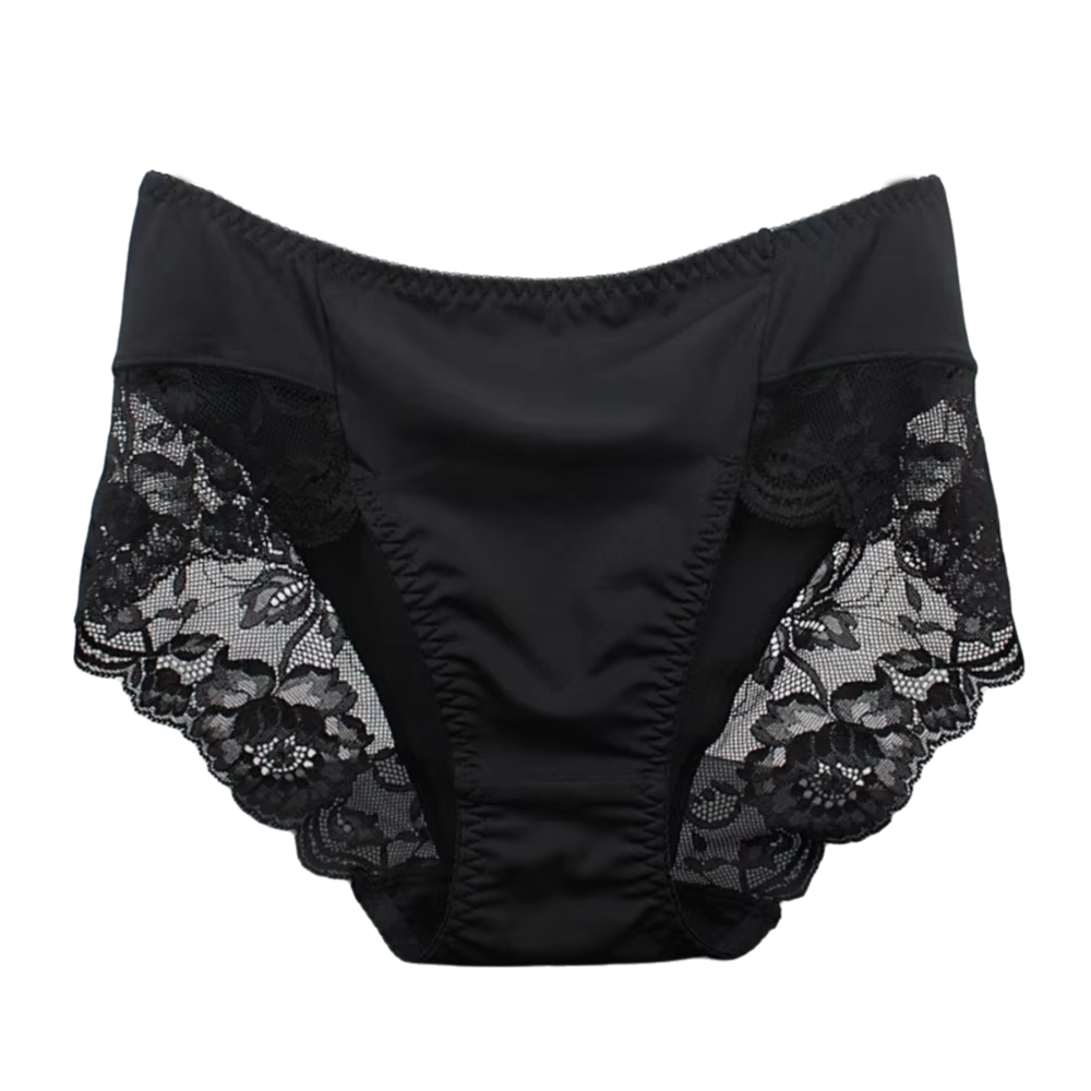Culottes en dentelle taille moyenne grande taille en maille de soie de lait avec entrejambe en coton