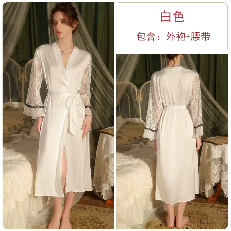 Robe De mariée Robe De soirée De Mariage 2025 nouvelles femmes Satin Lingerie Mariage Kimono maille