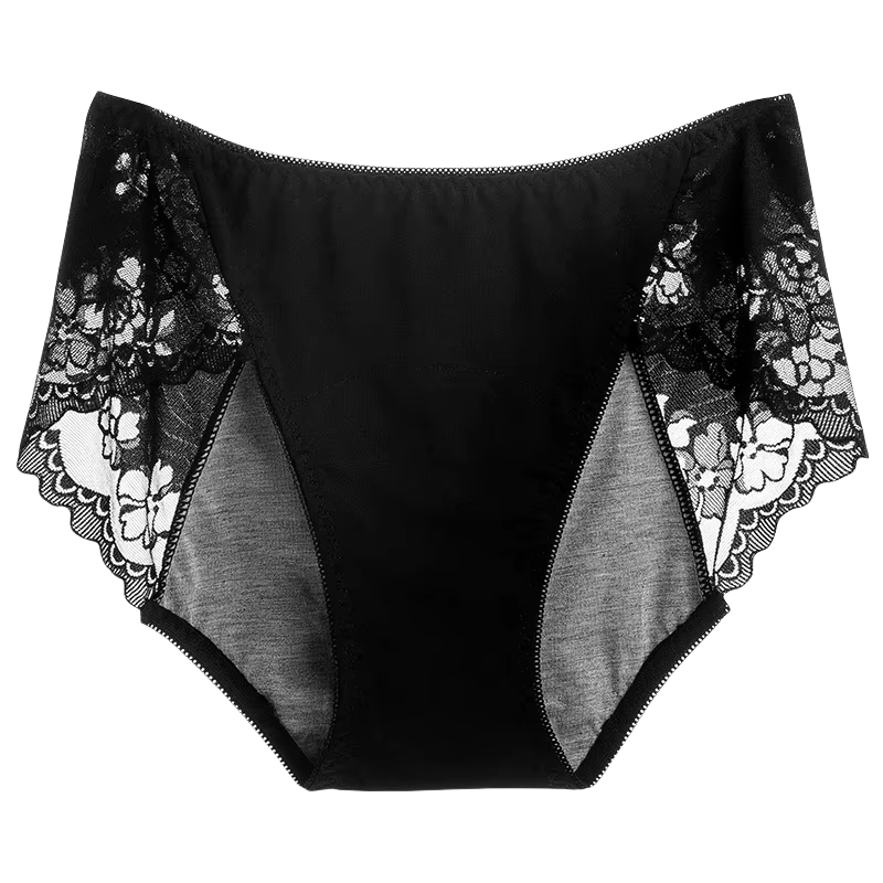 Culotte menstruelle anti-fuite pour femmes, dentelle respirante, sexy, imperméable, taille moyenne,