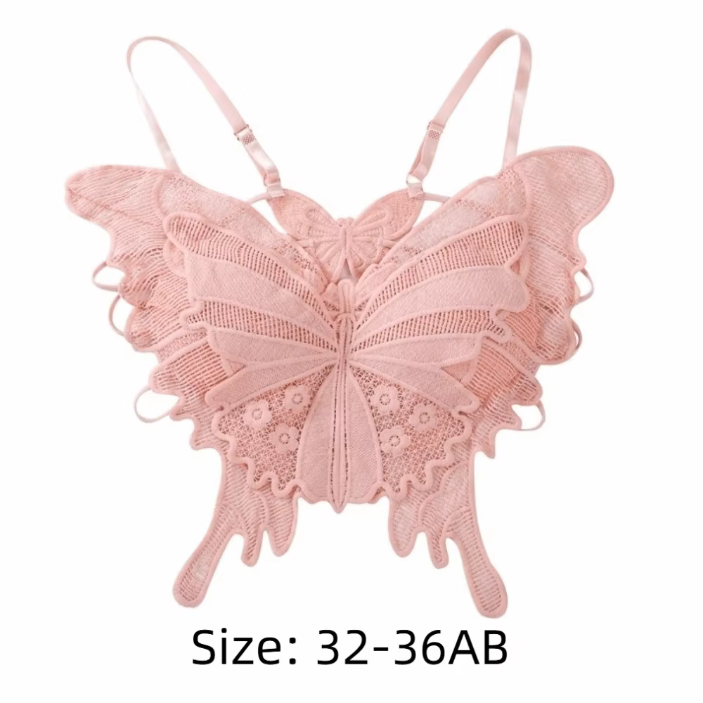 Soutiens-gorge papillon sans dos doux, coupe ajustée, rembourrés, en dentelle, camisoles, style coré