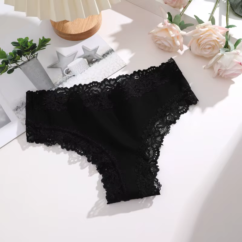 Culotte en coton en dentelle pour femmes, slip sexy pour dames, sous-vêtement respirant pour filles,