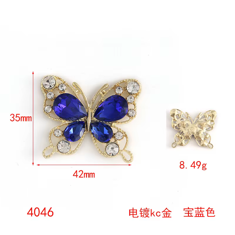 Lot de 10 Nouveaux Accessoires Papillon Faits Main en Alliage et Strass pour Vêtements et Cheveux