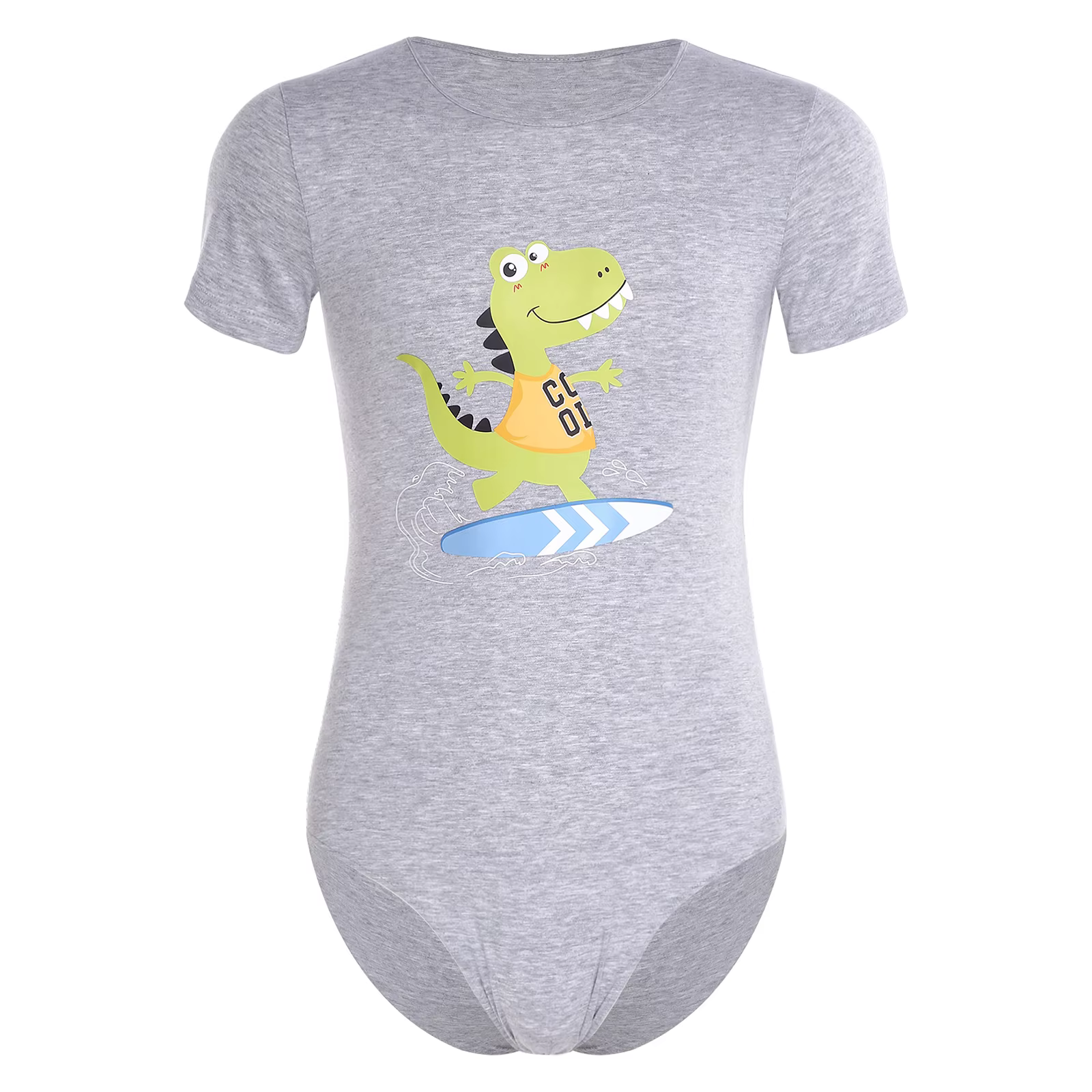 Pyjama pour homme, combinaison de nuit, imprimé dinosaure mignon, manches courtes, justaucorps à bou