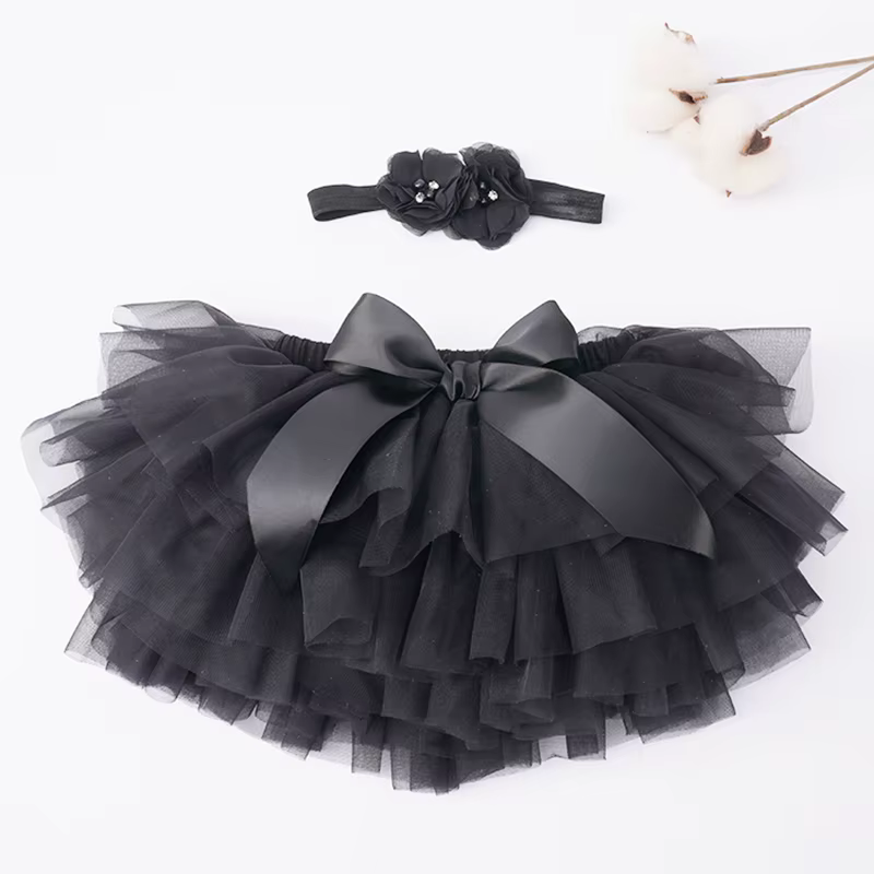 Jupe Tutu pour bébé fille de 0 à 24 mois, avec couvre-couche, robe Tutu douce avec bandeau fleuri