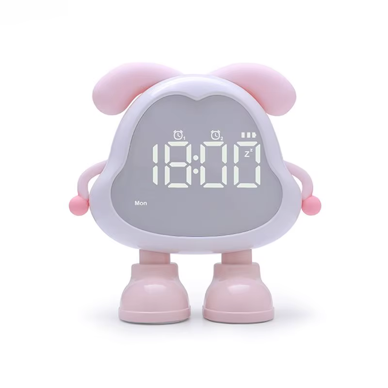 KYCOR - Réveil silencieux rechargeable en forme de chiot mignon, grand volume, fonction veilleuse, i