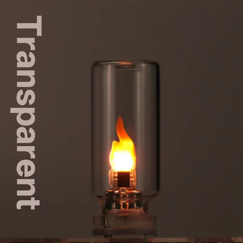 Lampes de nuit LED USB à effet de flamme vacillante, en verre dépoli transparent, pour voiture, mais