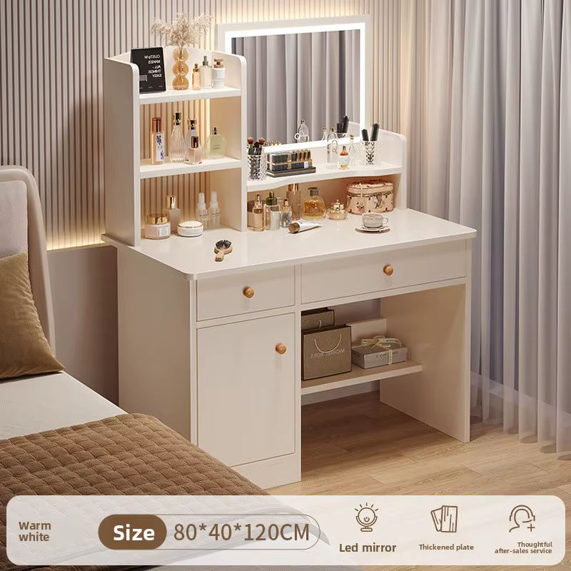 Commode multifonctionnelle, commode intégrée pour chambre de fille, table de travail simple avec mir