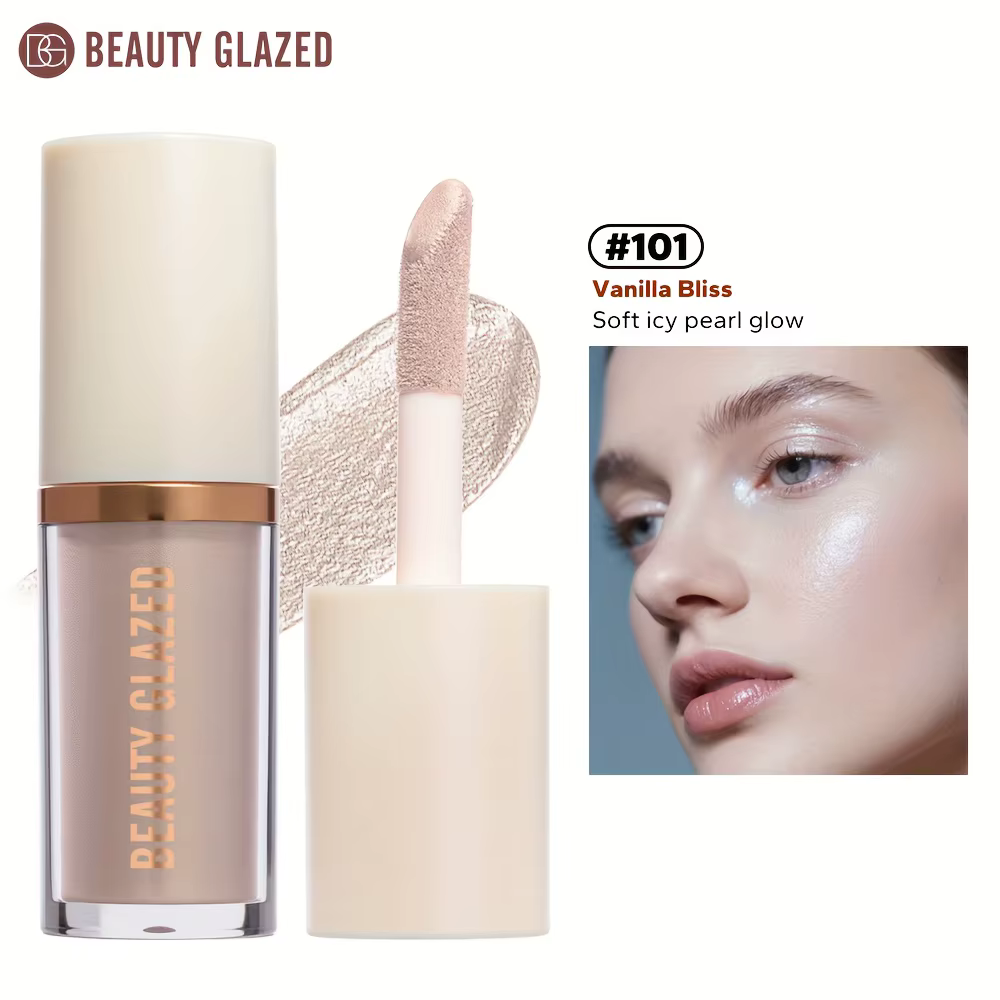 BEAUTY GLAZED 6 couleurs d'enlumineur liquide, fini métallique chatoyant, imperméable et résistant à