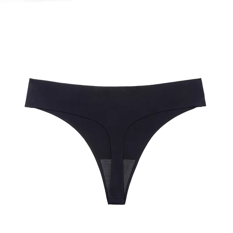 TrowBridge sans couture femmes culottes coupe en V Sexy femme tongs soie Satin sous-vêtements doux c
