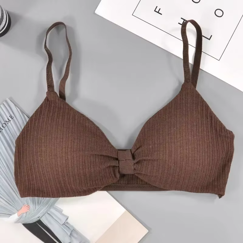 Soutien-gorge rembourré en coton confortable pour femme, sous-vêtement sans couture, soutien-gorge p
