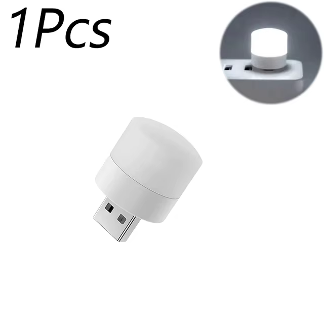 Mini veilleuse LED blanche chaude avec prise USB, protection des yeux, lampe de lecture pour ordinat