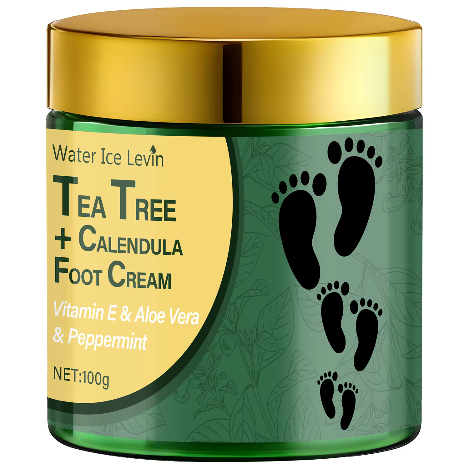 Crème pour les pieds Tea Tree & Calendula avec vitamine E & Aloe Vera, hydrate et apaise les pieds,