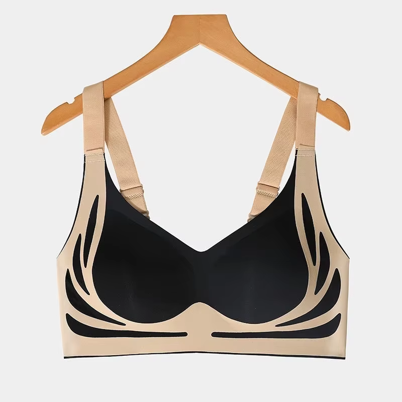 Soutien-gorge Push up sans couture pour femmes, puissant, sans fil, doux, couverture complète, souti
