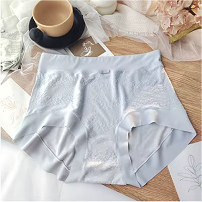 Culotte taille haute grande taille en coton pour femmes, sous-vêtements antibactériens sans couture,