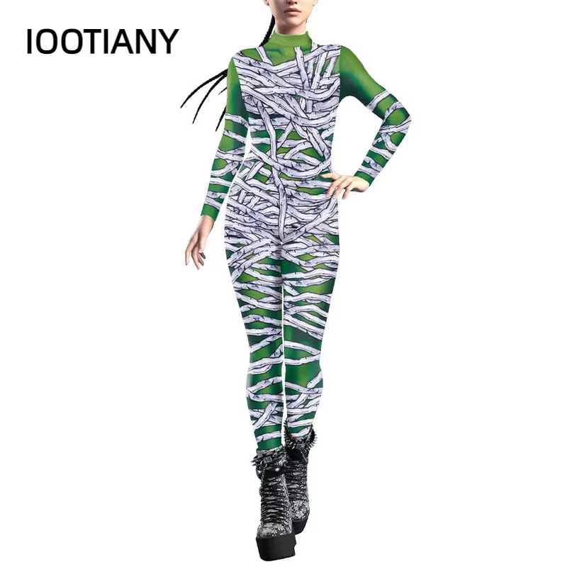 Combinaison sexy pour femme IOOTIANY, bandage amusant pour le corps, impression 3D, costume de cospl