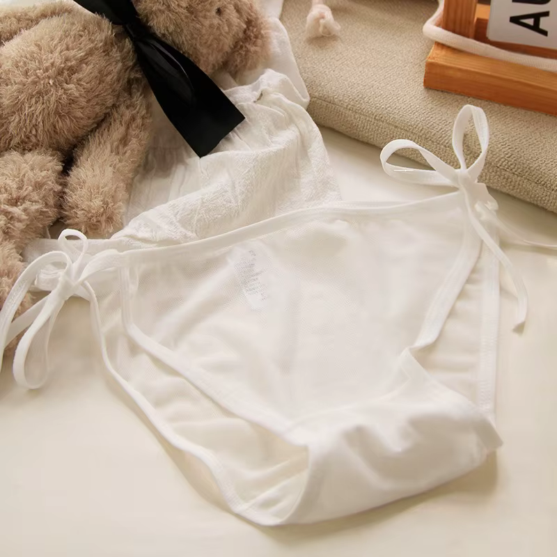 Sous-vêtements transparents Sexy pour femmes, bretelles réglables, culotte en maille taille basse, F